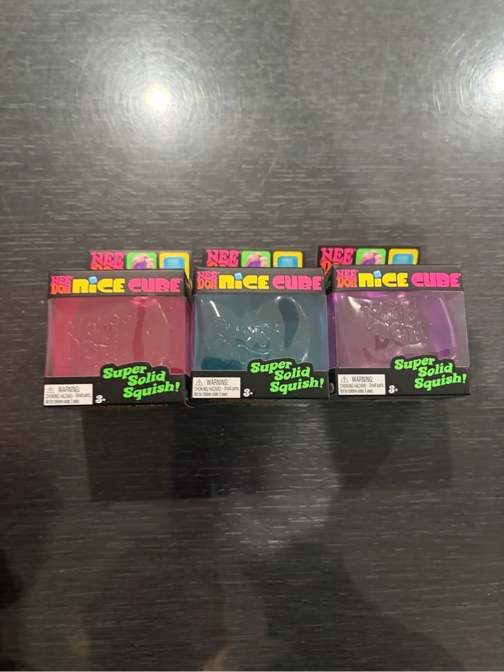 NeeDoh Nice Cube Squeeze Toy with Super Solid Squish - 2.25" Cube Lot Of 3 New